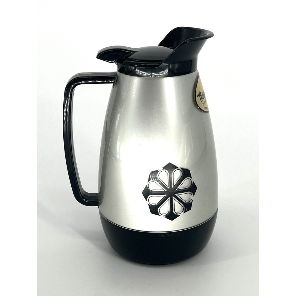 West Bend Vintage Thermo Serv Silver Coffee Carafe 32oz Insulated USA Made RARE